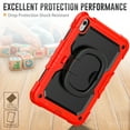 thumbnail image 6 of ELEHOLD Rugged Case for iPad 10th Generation 10.9" (2022) Three-Layer Protection Portable Folding Handle Grip 360° Rotating Kickstand Bracket Shockproof Hybrid Cover For iPad 10th Gen 2022,Red, 6 of 8