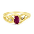 thumbnail image 6 of 10k Yellow Gold Oval Ruby And Diamond Ring, 6 of 6