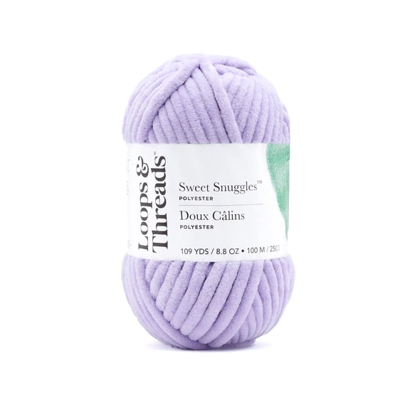 Sweet Snuggles Yarn by Loops & Threads - Yarn for Knitting - Crochet - Weaving - and Arts & Crafts - Purple - Polyester - 8.8 oz