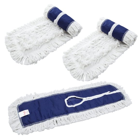 EOEXN Recharge de Tête de Vadrouille à Poussière Sèche en Coton, 24 Pouces, Lot de 3, Résistance Industrielle, pour Bois Franc, Céramique, Marbre, Carreau; Convient à un Cadre de 24 Pouces