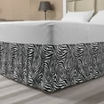 thumbnail image 1 of Stripes Bed Skirt, Zebra Skin Pattern with Abstract Lines Monochrome Wild Animal Hide Design, Elastic Bedskirt Dust Ruffle Wrap Around for Bedding Decor, 4 Sizes, Black White, by Ambesonne, 1 of 2