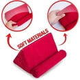 thumbnail image 2 of Tablet Pillow Stand, Pillow Soft Pad for Lap - Tablet Holder Dock for Bed for iPad Pro 9.7, 10.5,12.9 Air Mini 4 3, Kindle, Galaxy Tab, E-Reader, Red, 2 of 7