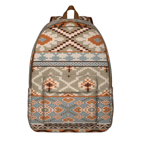 Vintage Boho Chic College Backpack for Girls, Lightweight Travel Laptop Bag with Multi Compartments, Earthy Aesthetic Style
