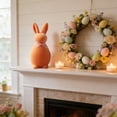 thumbnail image 4 of Easter Bunny Figurine, Cute Rabbit Desktop Decor for Home and Office, Compact Resin Statue that Adds Festive Easter Decor Charm to Shelves, Tables and Mantels, Adorable Holiday Accent, 4in, Orange, 4 of 7
