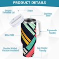 thumbnail image 2 of Yayeee 30oz Stainless Steel Tumbler with Straw and Handle Double-Wall Insulated Travel Water Bottle, Red Geometric, 2 of 8