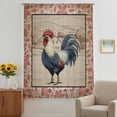 thumbnail image 2 of Farmhouse Roosters Sheer Curtains 54 Inches Long, Countryside Farm Chicken Pink Leaves Light Filering Curtains, Breathable Simi Curtain Privacy Drapes for Kitchen Bathroom Small Window Treatment, 2 of 9