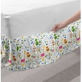 thumbnail image 2 of Nursery Bed Skirt, Floral Background with Funny and Animals Giraffe Lion Monkeys and Butterflies, Elastic Bedskirt Dust Ruffle Wrap Around for Bedding Decor, 4 Sizes, Multicolor, by Ambesonne, 2 of 2