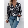 thumbnail image 4 of Floral Button Down Collared Shirt, Black, X-Large, 4 of 5