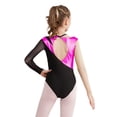 thumbnail image 2 of Alvivi Gymnastic Leotard for Girls Long Sleeve Metallic Rhinestone Ballet Dance Skating Leotard Bodysuit Hot Pink 14, 2 of 7