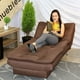 thumbnail image 4 of Sofá Cama Individual Sillón y Taburete NORVAL  Florencia Moderno en Lino Chocolate estructura de madera con pata cromada, 4 of 6