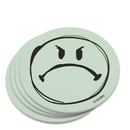 

Smiley Surprised Mad Angry Ticked Off Face Novelty Coaster Set