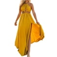 thumbnail image 1 of Robes d'Été pour Femmes à Fente, Dos Nu, Fluides, Bal, Plage, Fête, Tempérament, Maxi, Longue, Robe, Robes de Retour à la Maison, 1 of 8