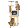 thumbnail image 1 of Mueble Rascador Para Gato Poli Pets Burmes Gris Con Plataforma, Poste De Sisal Y Base Reforzada, 1 of 6