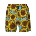 thumbnail image 4 of Lsque Mens Swim Trunks Sunflowers Pattern - Bathing Suit Compression Liner - Beach Swim Shorts Swimwear - (S-3XL) - Stretch Quick Dry -, 4 of 9