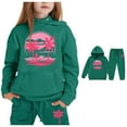 thumbnail image 3 of Kids Tracksuit Athletic Sweatsuits Sets,2PC Long Sleeve Green Hooded Sweatshirt and Jogger Sweatpants Winter Clothes Girls' Clothing Sets 4-5 Yeats Cute&nbsp;Boys Girls&nbsp;Clothing, 3 of 6
