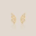 thumbnail image 6 of Anygolds 14K Solid Gold Butterfly Half Wing CZ Stud - Cartilage, Helix, 18G, Left/Right, 6 of 10
