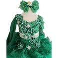 thumbnail image 4 of Jenniferwu G535EMER Infant Toddler Baby Newborn Little Girl's Pageant Party Birthday Dress 3T Green, 4 of 5