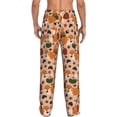 thumbnail image 3 of Daiia Autumn Fox Pumpkin Lazy Men's Sleep Pant with Pockets and Drawstring,Pajama Pants-X-Large, 3 of 9