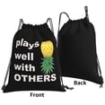 thumbnail image 2 of Funny Down Pineapple Pattern Drawstring Backpack Sackpack String Bag Cinch Waterproof Bags for Gym Sports Yoga Travel Beach Swimming shopping, 2 of 7