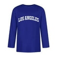 thumbnail image 3 of T-Shirts pour Hommes Manches 3/4 Nom de Ville Confortable Col Rond Couleur Unie Ajusté Graphique Bleu Automne Taille XXXXXL, 3 of 4