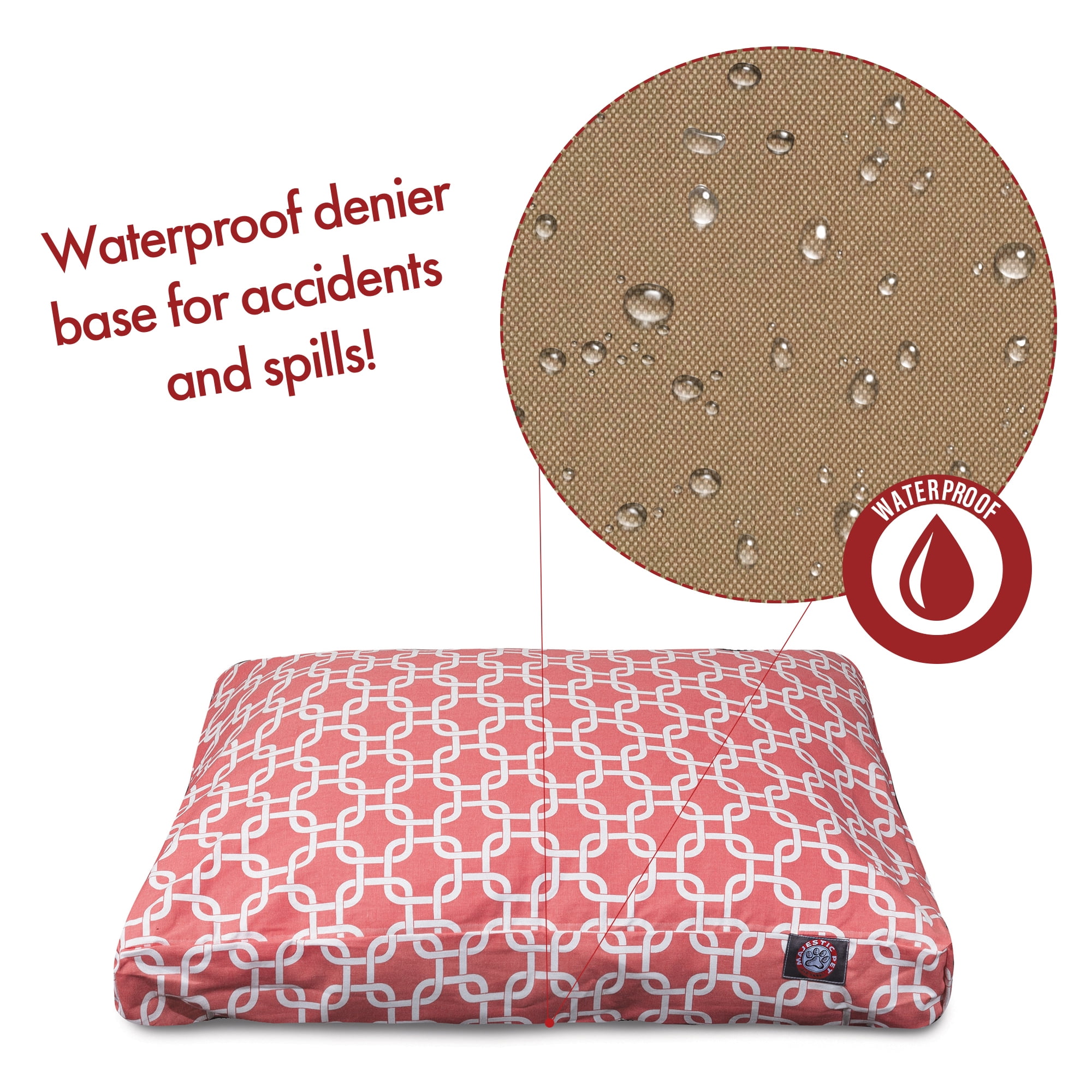 Majestic Pet | Links Rectangle Pet Bed For Dogs, Removable Cover, Coral, Extra Large