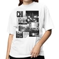 thumbnail image 2 of Chicago Urban Collage Women's White T-shirt, 2 of 3