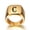 Golden C, variant on Unisex Signet Ring Stainless Steel Gold Tone Plain Band