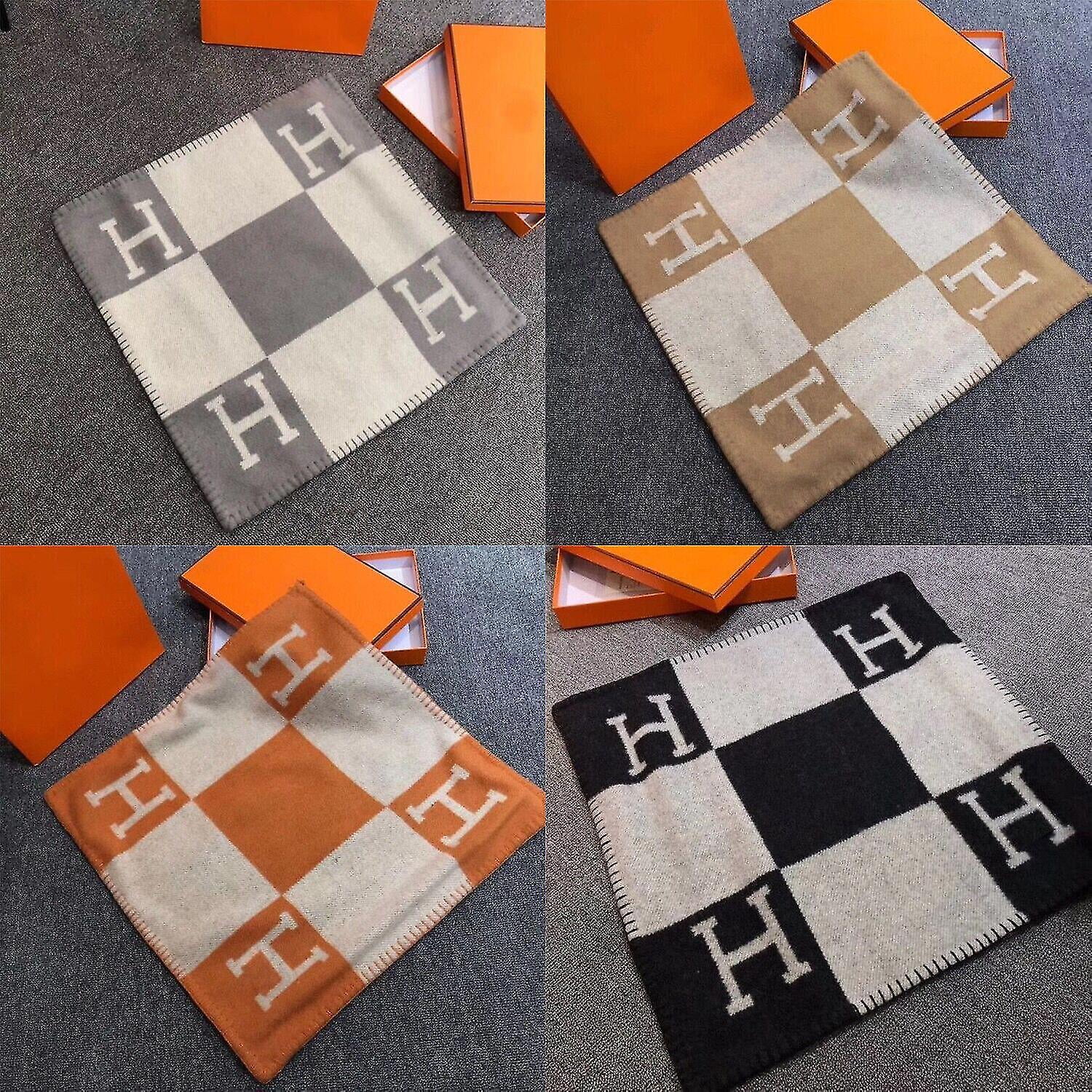 45x45cm H Letter Wool Pillow Cover for Bed Sofa Airplane