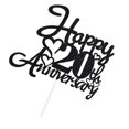 thumbnail image 3 of Decoración para tartas KELTORA con purpurina negra para feliz 20 aniversario, 3 of 9