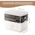 thumbnail image 2 of Caja de Almacenamiento de Medicamentos de 3 Niveles, Caja de Almacenamiento de Primeros Auxilios de Plástico, Organizadora de Medicina Portátil, Botiquín Familiar con Mango, 2 of 7