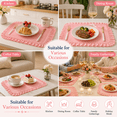 thumbnail image 6 of Lethargic Set of 4 Gingham Placemats with Ruffle Edge, 12 x 18 in Cotton Table Mats, Checkered Dining Table Linens for Kitchen and Dining Room., 6 of 7