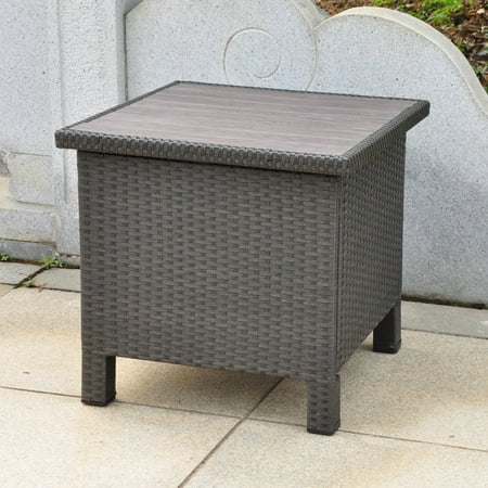 International Caravan Iron Collection International Caravan Barcelona All-Weather Wicker Contemporary Outdoor Storage Table ()