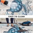 thumbnail image 4 of Blue Turtle Coastal Outdoor Rug 5x7 Ft, Non Slip Washable Area Rug, Nautical Beach Sea Ocean Coral Patio Rugs Carpet Runner, Large Floor Mat for Indoor/Outdoor Deck Porch Camping, 4 of 8