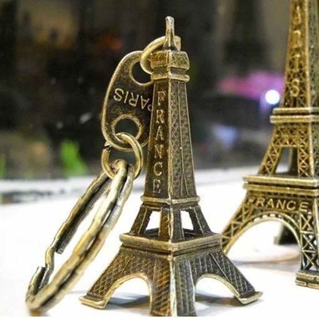 Worallymy Eiffel Tower Model Keychain Retro Paris Keyring Metal Split