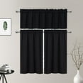 thumbnail image 7 of 2 Pcs Full Blackout Tier Curtain, Rod Pocket Light Blocking Small Curtain, 7 of 7