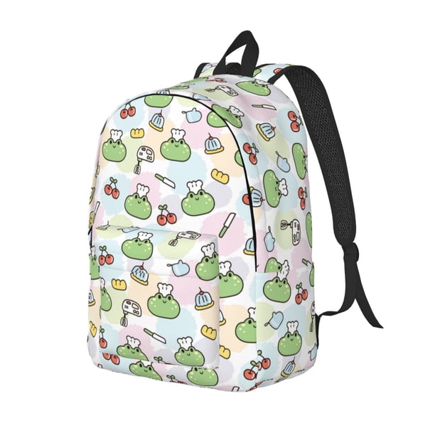Easygdp Frog Wear Chef Hat Mochila de Lona Resistente para Laptop, Compatible con Laptops de 15 a 17 pulgadas, Ideal para Escuela, Trabajo y Viajes-Small