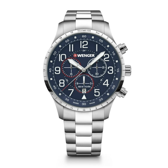 Wenger Swiss Army Men's 01.1543.118 Attitude Chrono Blue Dial Watch 44 mm MSRP $365