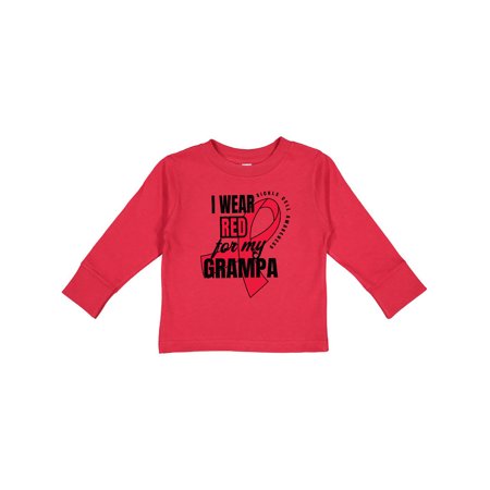 

Inktastic Sickle Cell Awareness I Wear Red For My Grampa Gift Toddler Boy or Toddler Girl Long Sleeve T-Shirt