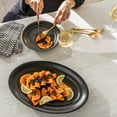 thumbnail image 5 of over&back Rim Stoneware Serving Platter - Elegant 1-Piece Oval Serving Platter to Complete Your Kitchen Set - 16" L x 10.8" W Semi-Matte Black, 5 of 7