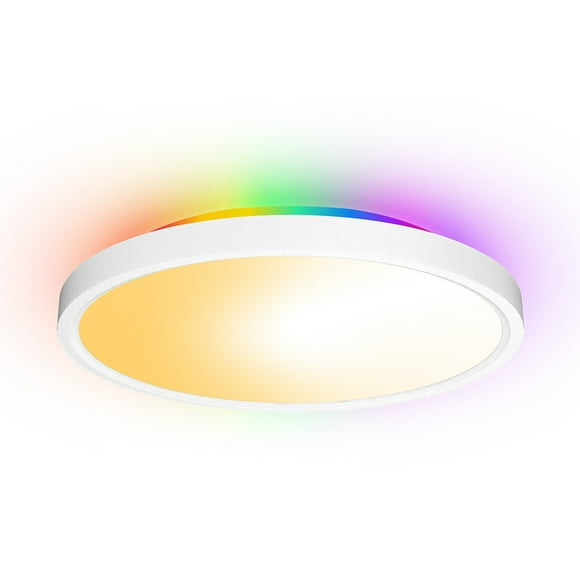 Lámpara de techo LED redonda plana de 30 W y 2700 lúmenes con conexión WiFi.