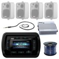 thumbnail image 2 of Pyle PATVR14 MP3/MP5 Bluetooth Marine Boat Yacht Stereo Receiver Bundle Combo With 4x Enrock White 4'' Inch 200-Watt Waterproof Stereo Box Speaker + Radio Antenna + 400 Watt Amplifier + 16G 50-FT Wire, 2 of 7