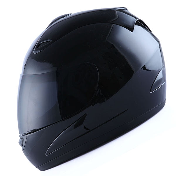 Motorcycle Full Face Helmet Adult Glossy Black Color + One Extra Clear