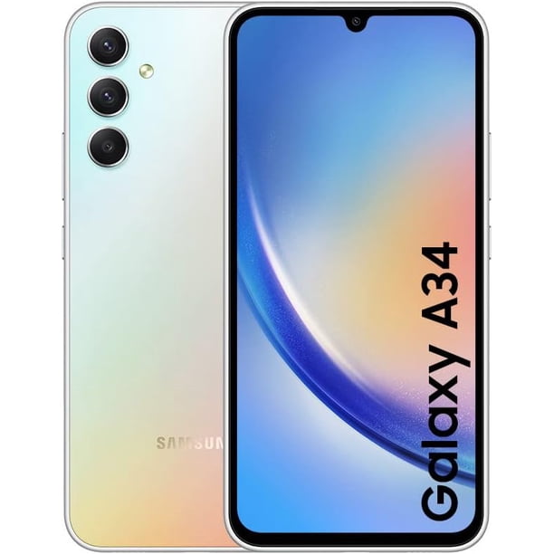 Samsung Galaxy A34 5G 8GB Ram 128GB Asombroso Plata Desbloqueado (Reacondicionado)