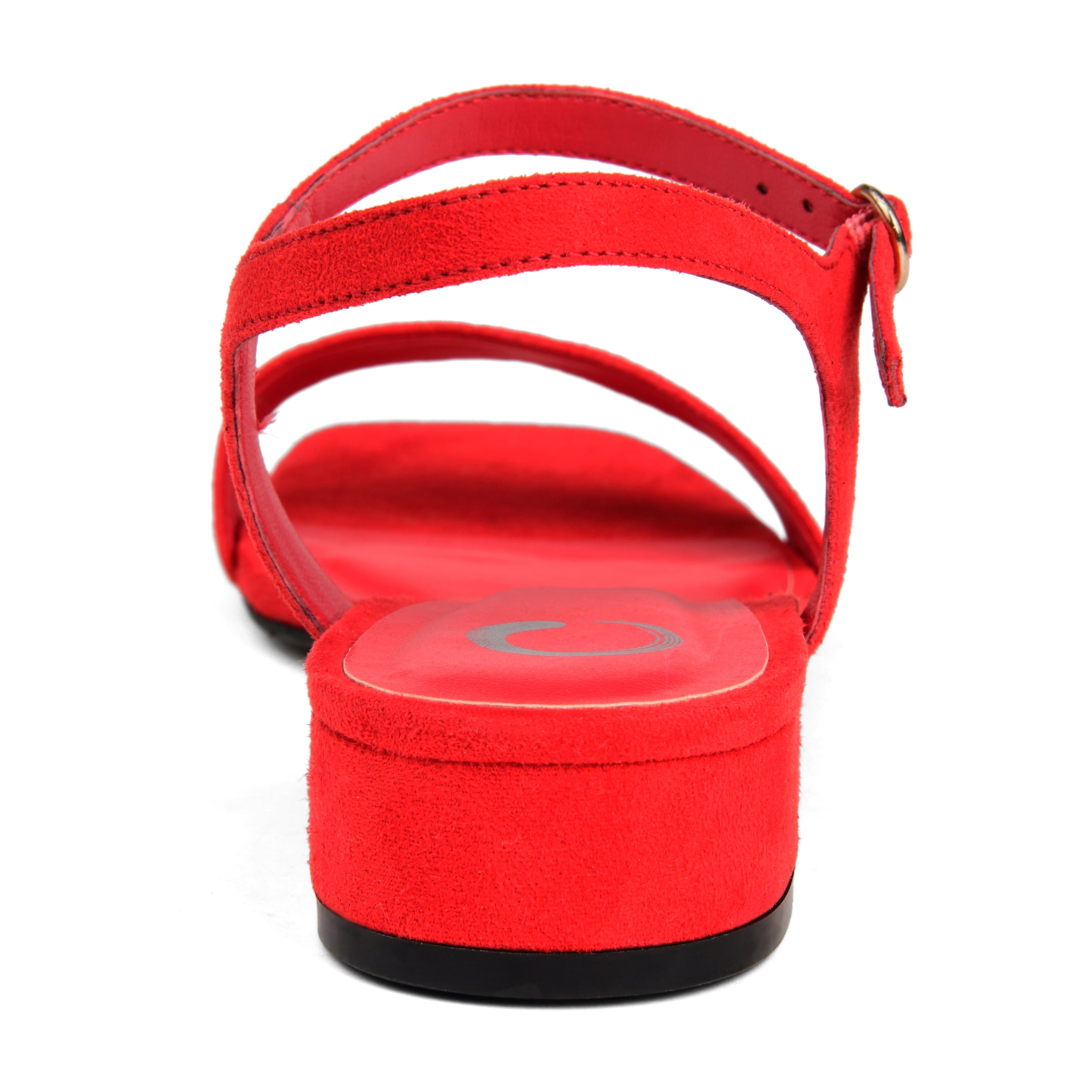 Journee Womens Beyla Open Square Toe Flat Sandals