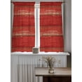 thumbnail image 4 of Red Wood Grain Curtains 54 Inch Length, Sheer Curtains for Bedroom Living Room Window Farmhouse Vintage Wooden Rustic Planks Rod Pocket Drapes Kitchen Curtains Small Half Window 42"x54" 2 Panels, 4 of 6