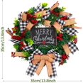 thumbnail image 3 of Corona de Navidad, lazo de tela escocesa artificial conos de pino festivo guirnalda colgante para decoración de puerta delantera y decoración de fiesta de Navidad (tarjeta de Navidad) BANYUO Electrónica, 3 of 3