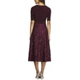 thumbnail image 2 of Alex Evenings Womens Tea Length Dress with Rosette Skirt Petite and Regular 10 Merlot, 2 of 3