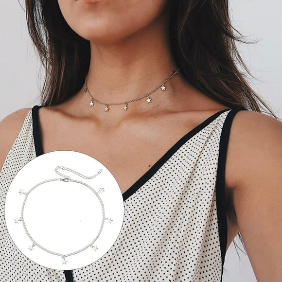 Collar Moda Estrellas Colgante Encanto Vintage Dainty para Regalo Mujeres plata Hugo collar