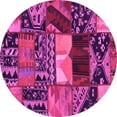 thumbnail image 1 of Ahgly Company Indoor Round Patchwork Pink Transitional Area Rugs, 7' Round, 1 of 4