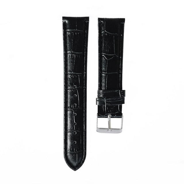 CAIROYAR Correa de reloj de piel sintética negra con hebilla de 15-16-18-20-22 mm, nueva O1